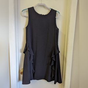 Cute Cocktail Dress with Side Ruffles Dark Blue Size 10